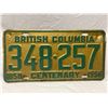 Image 1 : 1858-1958 Centenary British Columbia License Plate