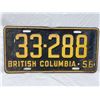 Image 1 : 1956 British Columbia License Plate