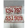 Image 1 : 2 1967 British Columbia Licence Plates