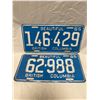 Image 1 : 2 1965 British Columbia Licence Plates