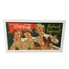 Image 1 : Wood Framed Carboard Drink Coca Cola Sign
