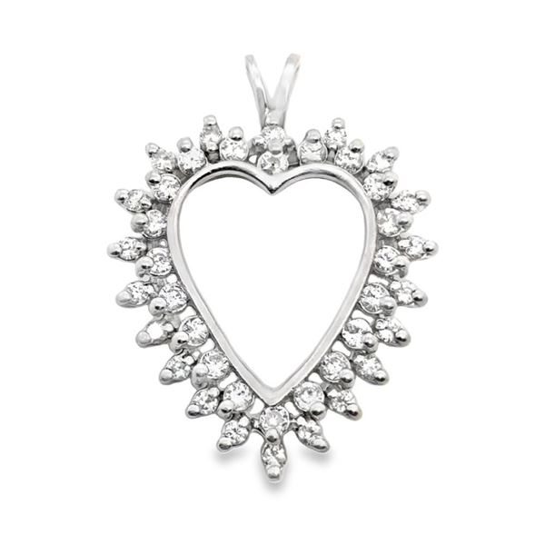 White Gold .50ct Diamond Heart Pendant