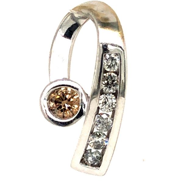 Champagne and White Diamond Pendant