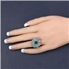Image 3 : Turquoise Diamond & Emerald Cocktail Ring