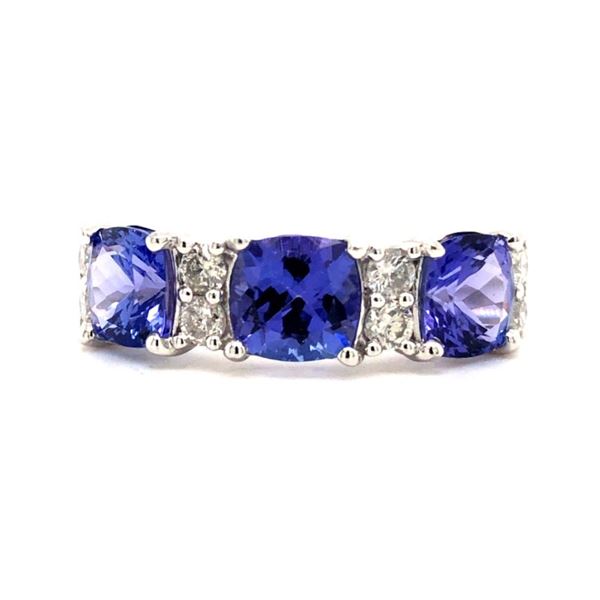 Platinum Diamond & Tanzanite Band Ring