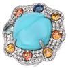 Image 1 : Turquoise & Sapphire Cocktail Ring