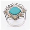 Image 3 : Turquoise & Sapphire Cocktail Ring