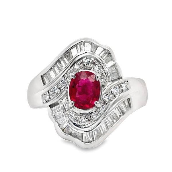 Platinum and Ruby Diamond Ring