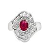 Image 1 : Platinum and Ruby Diamond Ring