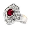Image 3 : Platinum and Ruby Diamond Ring