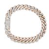 Image 1 : Cuban Link Bracelet - Rose & White Gold Diamond