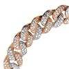 Image 3 : Cuban Link Bracelet - Rose & White Gold Diamond