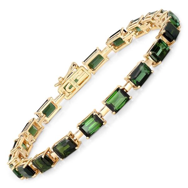 Yellow Gold Green Tourmaline Bracelet