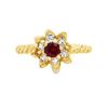 Image 1 : Vintage 14k Ruby & Diamond Tulip Ring