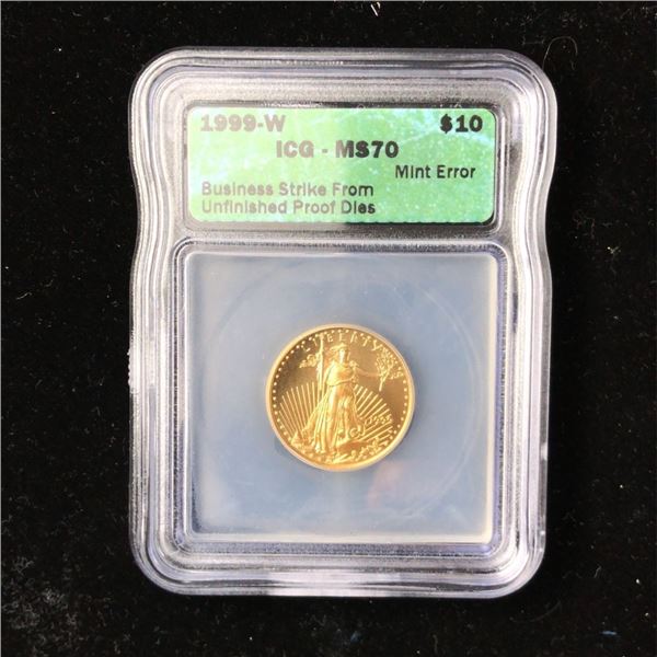 1999 W $10 Gold Eagle Unfinished Proof Dies