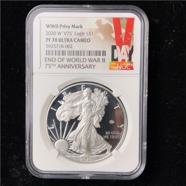 2020 W V75 Silver Eagle PF70UC WW2 Privy Mark