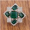 Image 2 : Emerald and Diamond Pave Cocktail Ring
