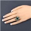 Image 3 : Emerald and Diamond Pave Cocktail Ring