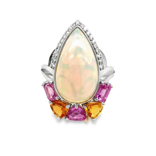 Opal Sapphire Diamond Ring