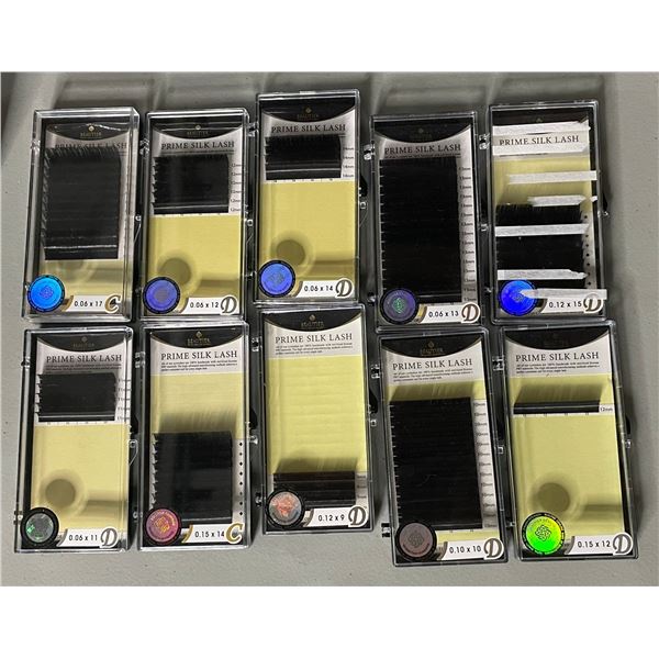 Group of 10 Misc. Prime Silk Lashes Various Sizes