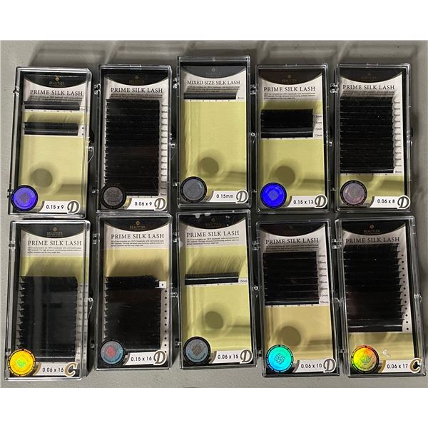 Group of 10 Misc. Prime Silk Lashes Various Sizes