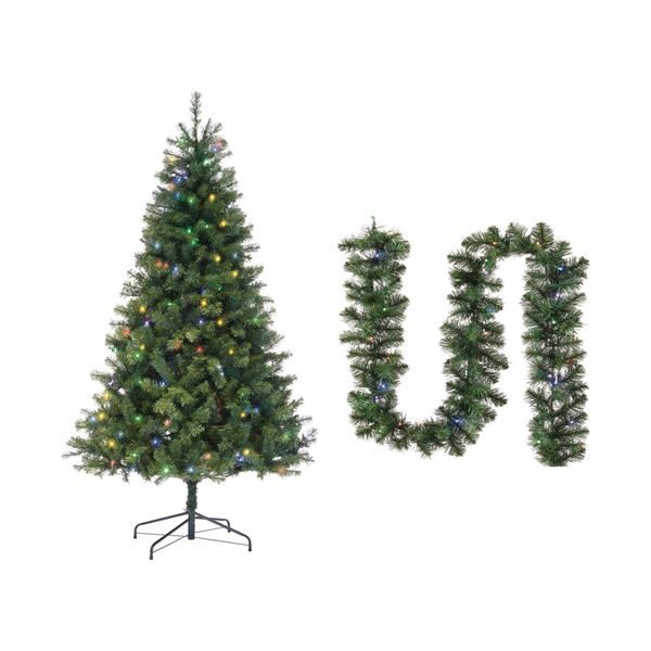 Noma 6 1/2 Mariposa Pre-Lit Colour-Changing Tree & Bonus Garland