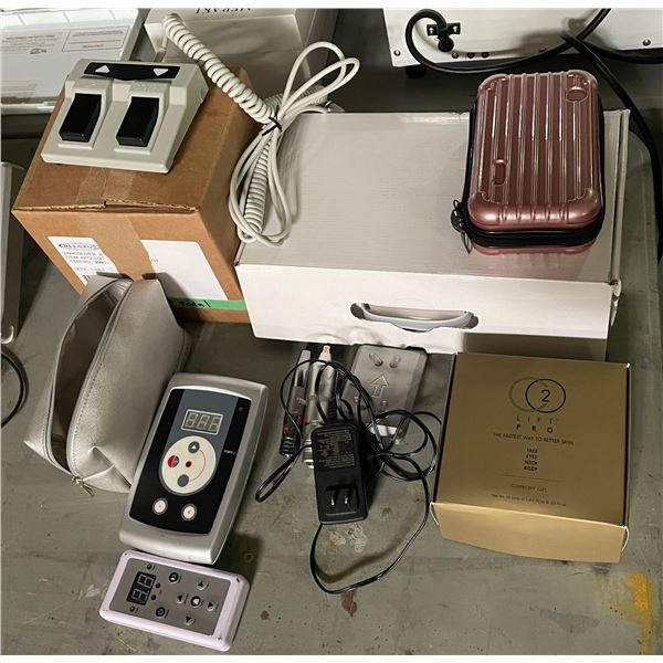 Group of Misc Including - Tattoo Supply Machine Kit (Missing few parts), Foot Pedal Switch, 7 Colour