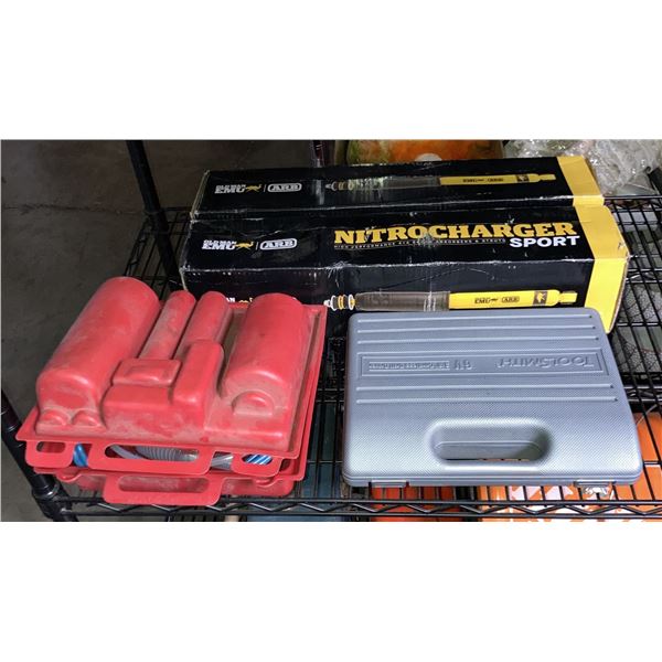 Group of Misc Including - Jumper Cables, ToolSmith Tool box, 2 Nitrocharger Sport 4x4 Shock Absorber