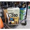 Image 3 : Shelf Lot of Misc Including - Buckets, L-250 Spray Gun, Coleman Quickpump 4D, Propane, Toolbox, Box