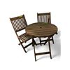 Image 2 : 3pc patio furniture - includes set of 2 folding chairs w/ folding table (approx. 26in diameter x 28