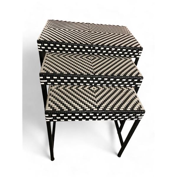 Group of 3 Wicker Nesting Tables