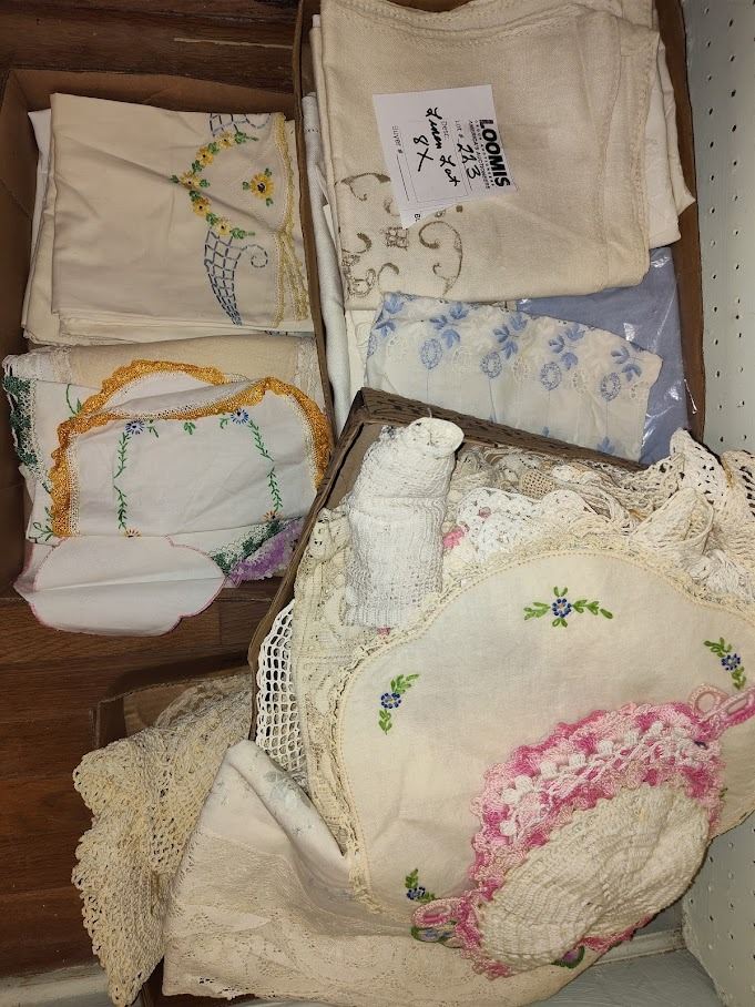 8 FLATS EMBROIDERED LINENS & SOFT GOODS