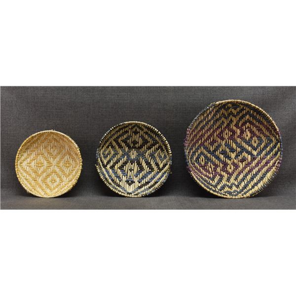 THREE HOPI SIFTER BASKETS