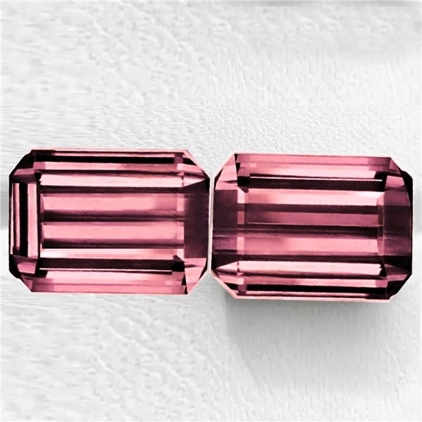 Natural Octagon Pink Tourmaline Pair { VVS }
