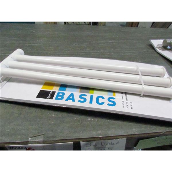 3 BAR TOWEL BAR, WHITE