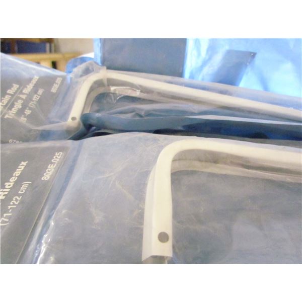 28- 48" WHITE CURTAIN ROD, QUANTITY 6
