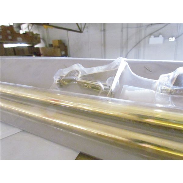 BRASS FINISH CAFE CURTAIN RODS, QUANTITY 4