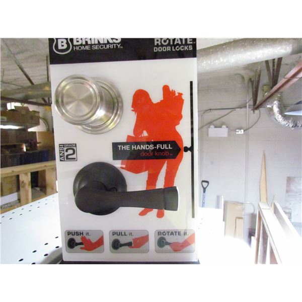BRINKS PUSH PULL ROTATE DOOR KNOB AND LEVER DISPLAY, FUNCTIONING UNITS