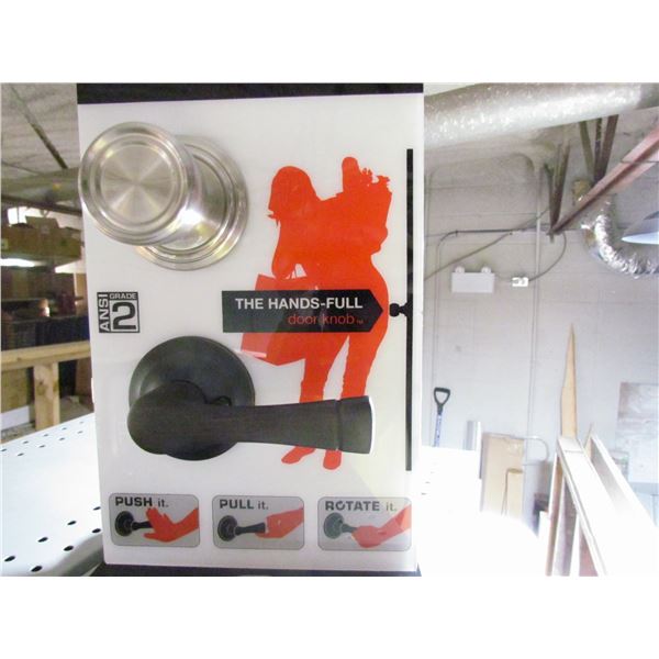 BRINKS PUSH PULL ROTATE DOOR KNOB AND LEVER DISPLAY, FUNCTIONING UNITS