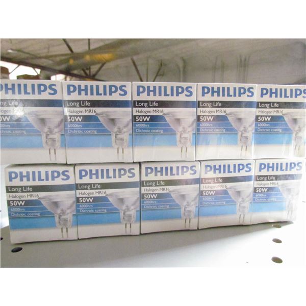 HALOGEN MR16 50 W BULBS, 2 SLEEVES OF 5 BULBS