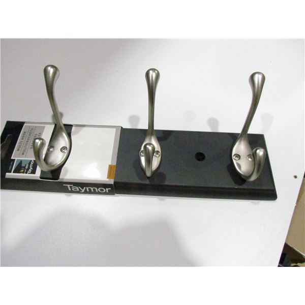 SN. COAT HOOKS ON ESPRESSO BOARD