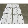 Image 1 : 3.5" 1/4 RD WHITE HINGES, 3 PAIRS