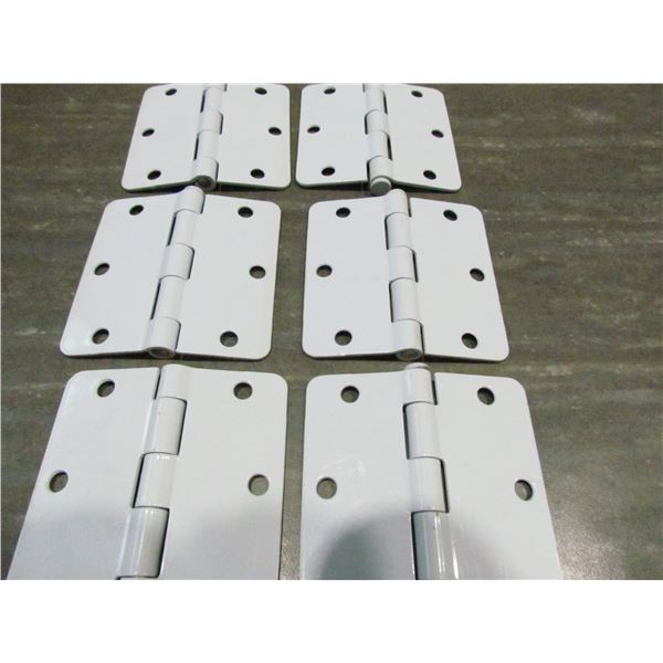 3.5" 1/4 RD WHITE HINGES, 3 PAIRS