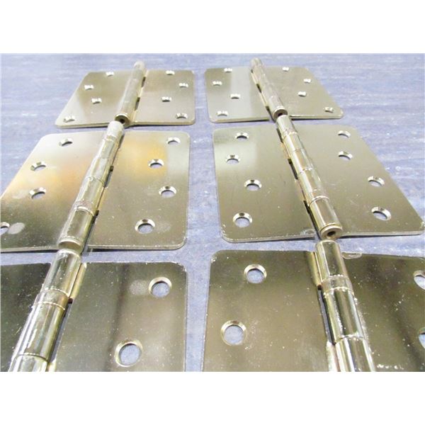 4" 1/4 RD BUTT HINGES, BRASS , 2 SETS