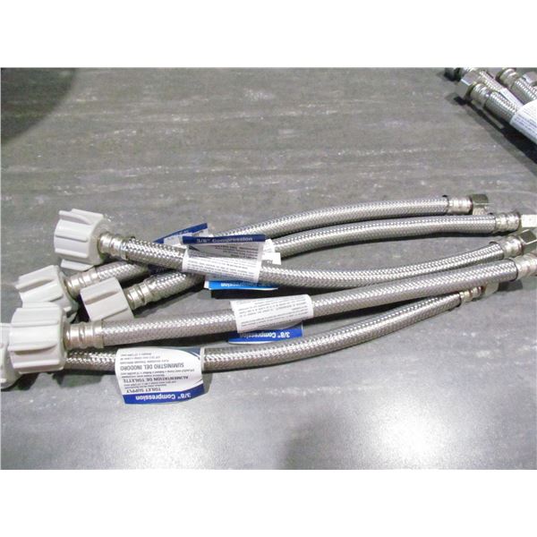 12" BRAIDED TOILET WATER SUPPLY LINES, QUANTITY 5