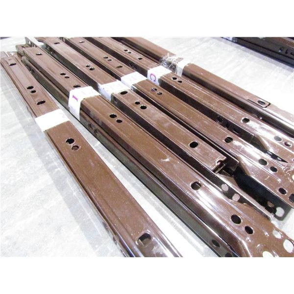 BROWN 14" DRAWER SLIDES, 6 SETS