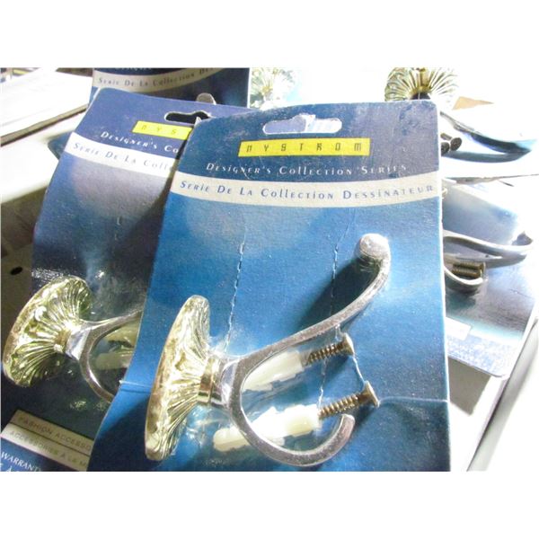 CHROME / BRASS ROBE HOOKS #76904. QUANTITY 10