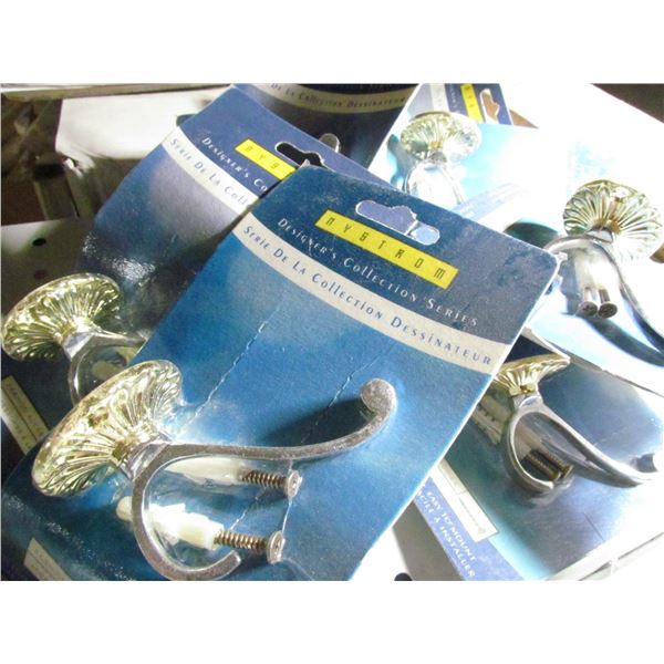 CHROME / BRASS ROBE HOOKS #76904. QUANTITY 10