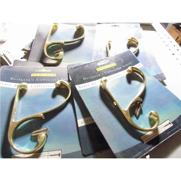 BRASS COAT HOOKS #76929, QUANTITY 10