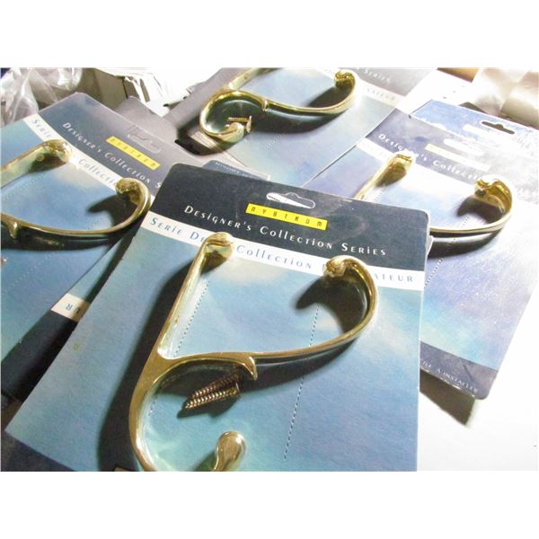 BRASS COAT HOOKS #76929, QUANTITY 10